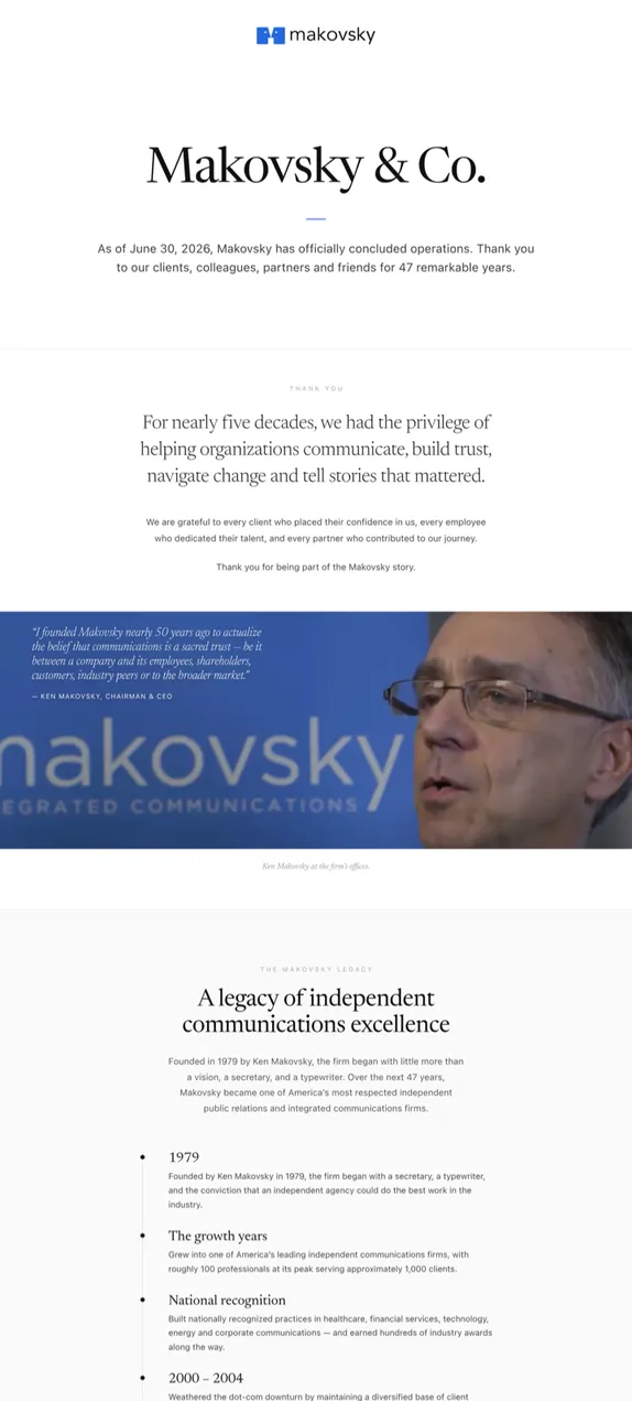 makovsky.com homepage