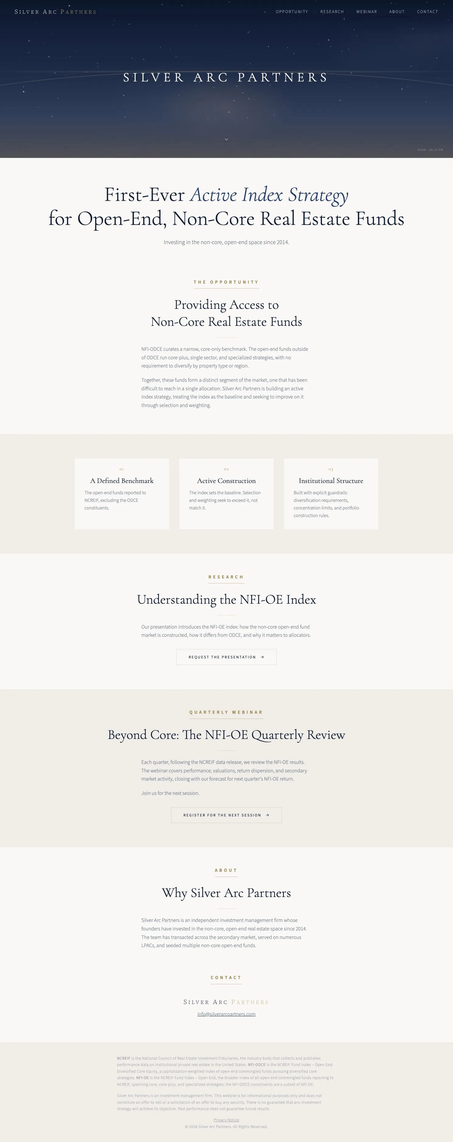 Silver Arc Partners website