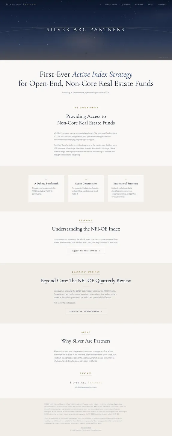 silverarcpartners.com homepage