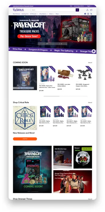 siriusdice.com — full page