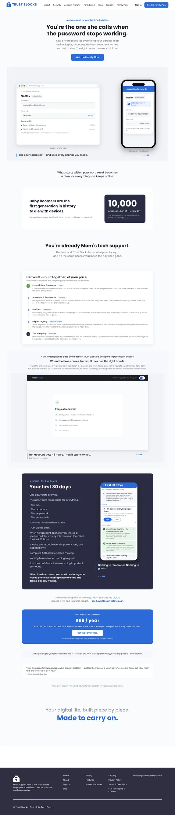 trustblocksapp.com homepage