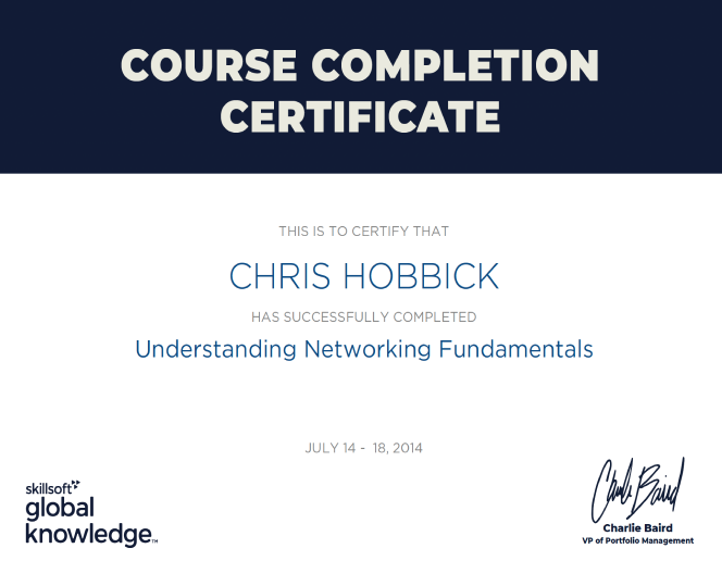 chris hobbick certificate