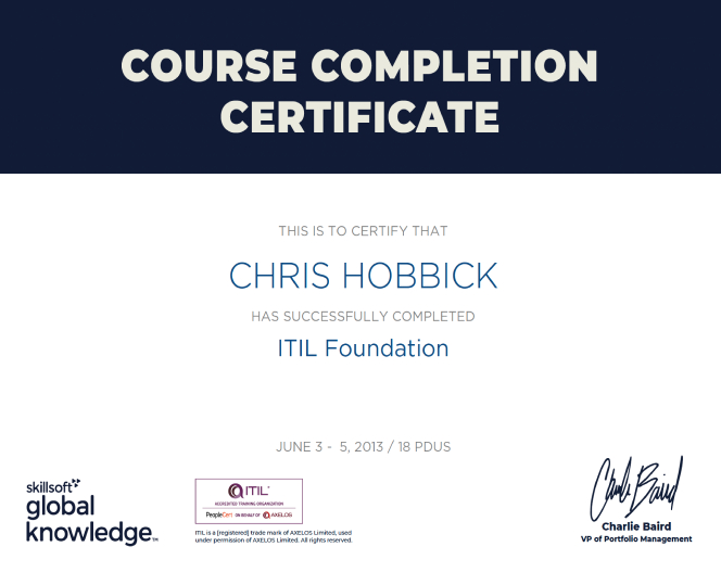 chris hobbick certificate